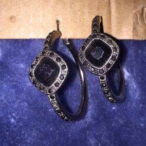 Black diamond hoops